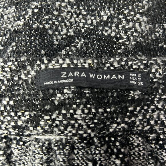 Zara tweed black & white mini skirt preppy chic - Size Small - Picture 6 of 6